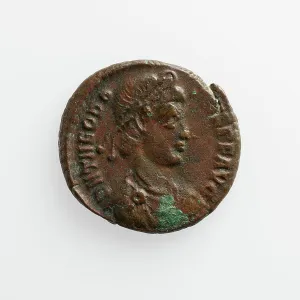 Numismatology Prints: Coin with Theodosius I, A.D. 379-395. Creator: Unknown