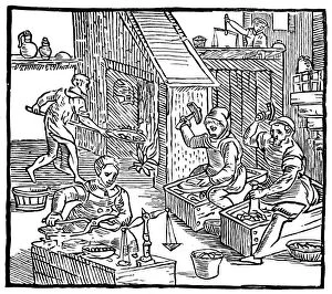John Richard Green Collection: Coiners at work, 1577, (1893)