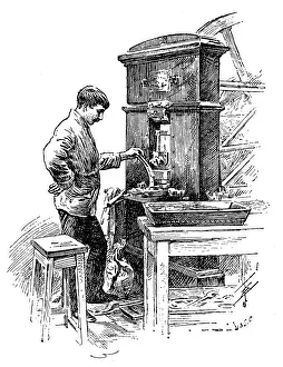 Mint Prints: Coining press at the Royal Mint, London, 1891