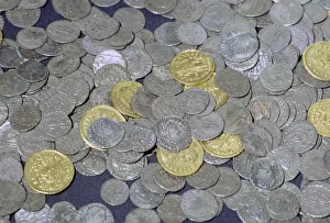 Coins from the Hoxne hoard, Roman Britain, buried in the 5th century Coins from the Hoxne hoard, Roman Britain, buried in the 5th century