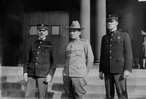 Col. Barnett - Col. LeJeune - Col. Powers, 1913. Creators: Bain News Service, George Graham Bain