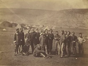 Crimea Ukraine Prints: Col. Doherty, Officers and Men. 13th Light Dragoons. 1855. Creator: Roger Fenton