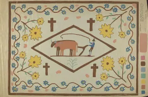 Plowing Prints: Colcha, 1935/1942. Creator: Majel G. Claflin