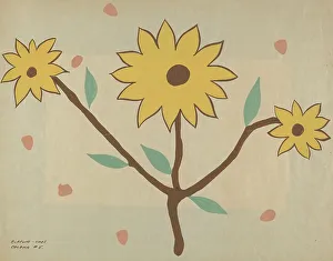 Sunflower Prints: Colcha, 1935/1942. Creator: Majel G. Claflin