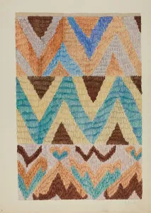 Marjery Parish Prints: Colcha (Bedspread), c. 1937. Creator: Marjery Parish