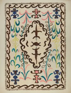 Marjery Parish Prints: Colcha, c. 1937. Creator: Marjery Parish