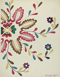 Colcha Prints: Colcha Plate, 1935/1942. Creator: Majel G. Claflin