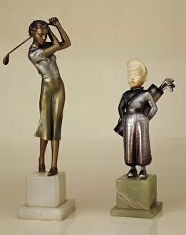 Caddy Gallery: Cold painted bronze statues, 1930s