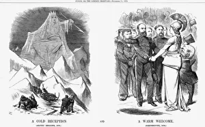 Mr Punch Gallery: A Cold Reception and A Warm Welcome, 1876. Artist: Joseph Swain