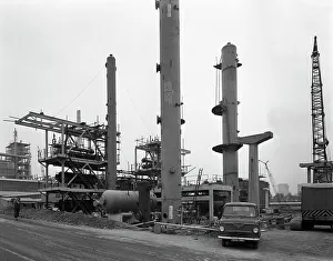 Gasworks Prints: Coleshill Gas Works under construction, Warwickshire, 1962. Artist: Michael Walters