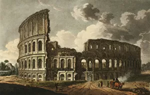 Aquatinthand Coloured Aquatint On Paper Gallery: The Coliseum, plate fifteen from the Ruins of Rome, published 1796 / 98