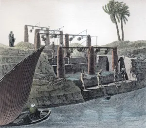 Felucca Prints: Collecting water from the Nile, Egypt, c1798