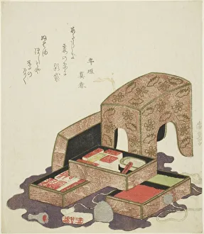 Lacquer Prints: Collection of seals in lacquer trays, c. 1820. Creator: Ando Hiroshige