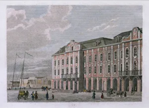 State Museum Of As Pushkin Prints: The Twelve Collegia building in Saint Petersburg, after 1834