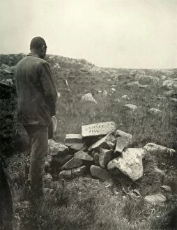Boer War Collection: Where Colley Fell. Rough Cairn of Stones on Majuba Hill, 1900. Creator: George Washington Wilson