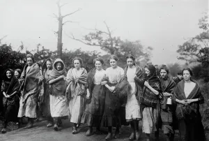 Colliery Prints: Colliery Lasses, British Coal strike, between c1910 and c1915. Creator: Bain News Service