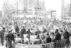 Miners Prints: The Colliery Riots in Yorkshire: examination of the prisoners, 1870. Creator: Unknown