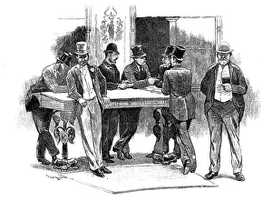 Stocks And Shares Prints: The Colliery Strike and the London Coal Exchange: doing business at the desks