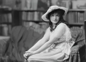 Interiors Prints: Collins, Miriam, Miss, portrait photograph, 1915 June 7. Creator: Arnold Genthe