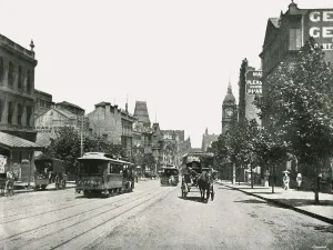 Tram Line Prints: Collins Street, looking west from Russell Street, Melbourne, Australia, 1895. Creator