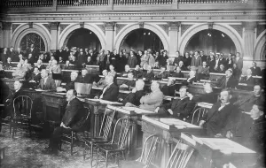 Legislature Prints: Colo. Legislature hearing Gov. Ammon, 1914. Creator: Bain News Service