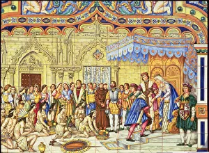 Sevilla Gallery: Colon received by the Catholic Kings after their first trip to Barcelona tile panel