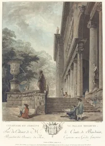 Grand Tour Prints: Colonade et Jardins du Palais Medicis (Colonnade and Gardens of the Medici Palace), c