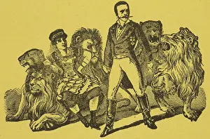 Variety Act Prints: Colonel Boone and Miss Carlotta, American Lion Tamers, 1884. Creator: Unknown