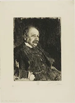 Secretary At War Prints: Colonel Lamont III (Bust), 1904. Creator: Anders Leonard Zorn