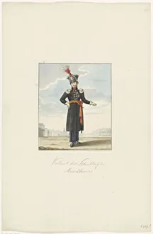 Militiaman Prints: Colonel of the militia in marching dress, 1830-1831. Creator: Anon