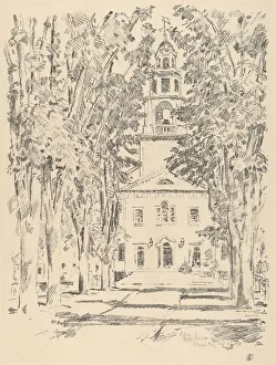 Colonial Church, Gloucester, 1918. Creator: Frederick Childe Hassam Colonial Church, Gloucester, 1918. Creator: Frederick Childe Hassam