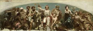 Tribute Prints: The Colonies Pay Tribute to the Dutch Maiden, 1852. Creator: Charles Rochussen