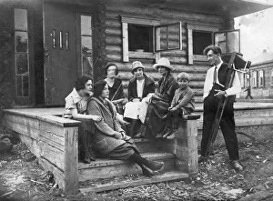 Camera Prints: Colonists Khelgut and Iva with a Group of Russian Teachers, 1927. Creator: Unknown