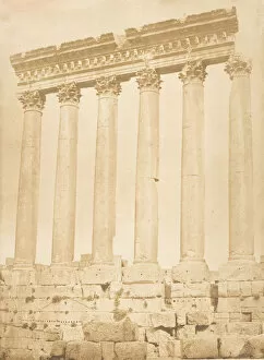 Heliopolis Gallery: Colonnade du Temple du Soleil, a Baalbek (Heliopolis), September 1850