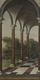 Colonnade Prints: Colonnade giving onto a Park, 1660-1673. Creator: Barent Fabritius