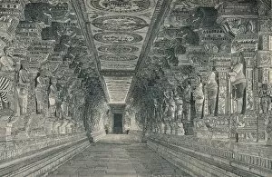 Helmolt Gallery: Colonnade in the Interior of the Hindu Temple on the Island of Rameswaram Southern India, c1903, ()