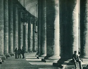 Giovanni Bernini Prints: Part of the colonnade at St Peters Square, Rome, Italy, 1927. Artist: Eugen Poppel
