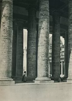 Bernini Gianlorenzo Gallery: Part of the colonnade at St Peters Square, Rome, Italy, c1926 (1927). Artist: Eugen Poppel