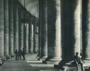 Bernini Gianlorenzo Gallery: Part of the colonnade at St Peters Square, Rome, Italy, 1927. Artist: Eugen Poppel