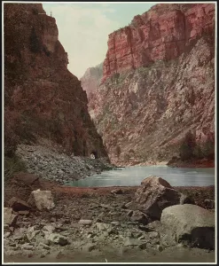 Photochrom Prints: Colorado, second tunnel, Canon of Grand River, c1899. Creator: William H. Jackson