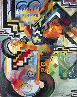Macke Prints: Colored composition (Hommage a Bach), 1912. Artist: Macke, August (1887-1914)