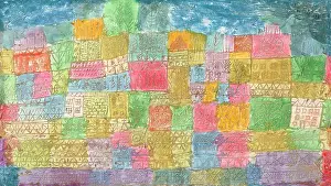 Tempera And Oil On Cardboard Prints: Colorful landscape, 1928. Creator: Klee, Paul (1879-1940)