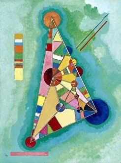 Abstract Art Gallery: Colorful in the triangle. Artist: Kandinsky, Wassily Vasilyevich (1866-1944)