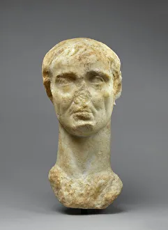 Caesar Julius Prints: Colossal Head of Gaius Julius Caesar Worked for Insertion in a Togatus Statue
