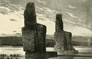 Colossus Of Memnon Gallery: Colossal Staues at Thebes, 1890. Creator: Unknown