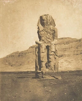 Colossus Of Memnon Gallery: Colosse monolithe d Amenophis III, a Thebes, 1849-50. Creator: Maxime du Camp
