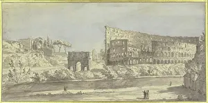Flavius Valerius Constantinus Prints: The Colosseum and the Arch of Constantine in Rome. Creator: Giovanni Paolo Panini