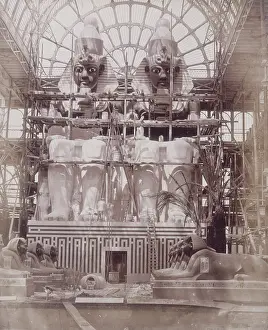 Scaffolding Prints: The Colossi of Aboo Simbel in Process of Painting, Crystal Palace, Sydenham, 1852-1854
