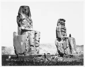Colossal Prints: The Colossi of Memnon, Thebes, Egypt, 1860. Artist: Francis Frith