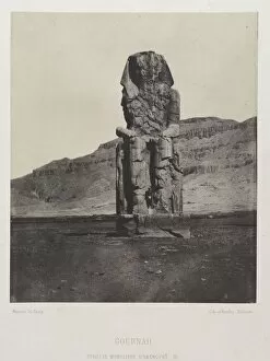 Baudry Gallery: Colossol Monolith of Amenhotep III, Gournah, 1849-1851. Creator: Maxime Du Camp (French